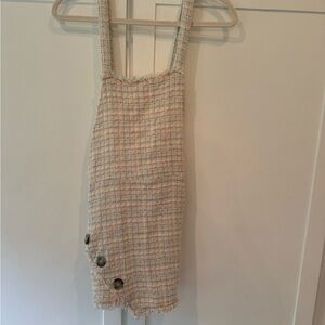 Zara Multicolor Tweed Dress with Button Detail